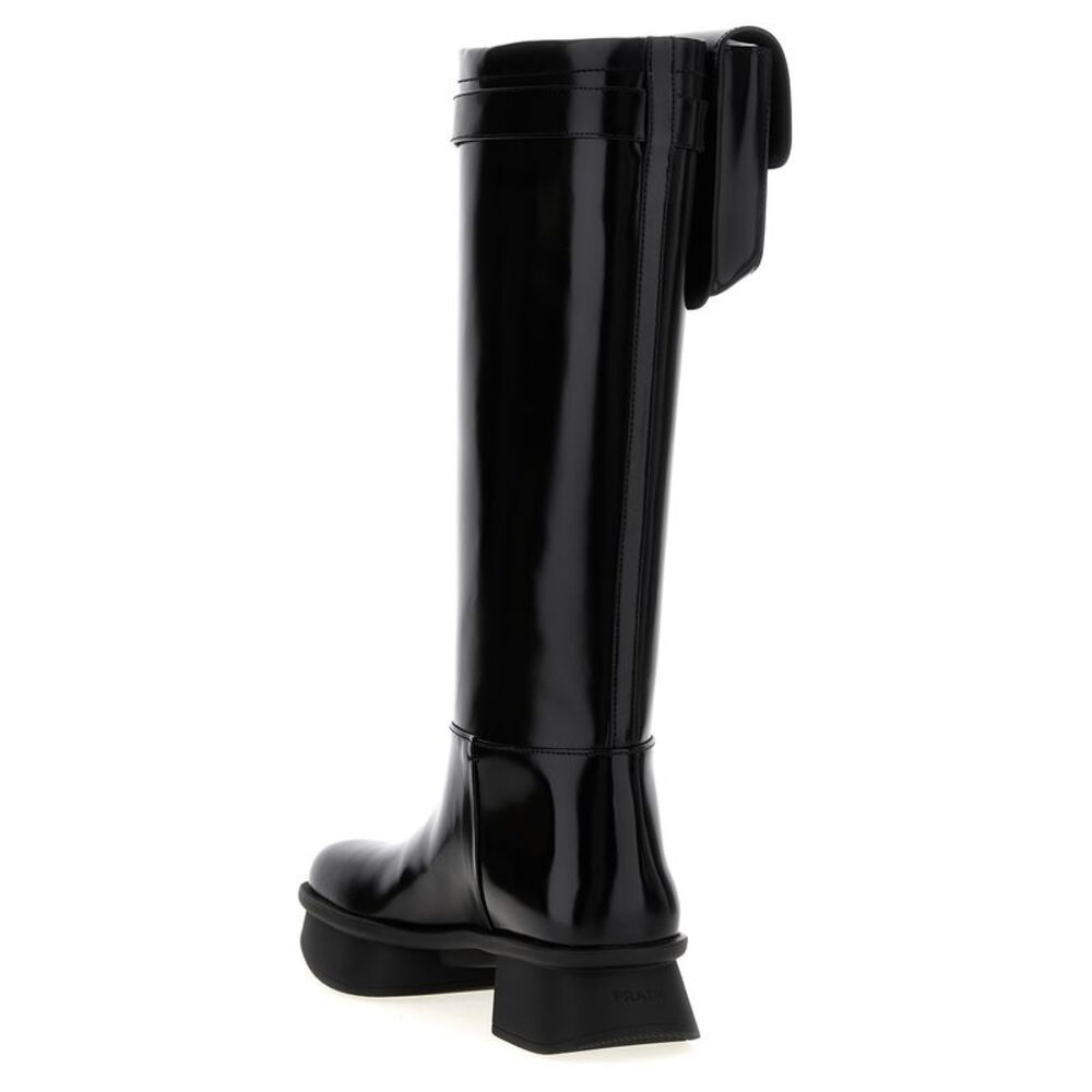 Prada Black Calfskin Over The Women's Knee - Picture 3 of 4